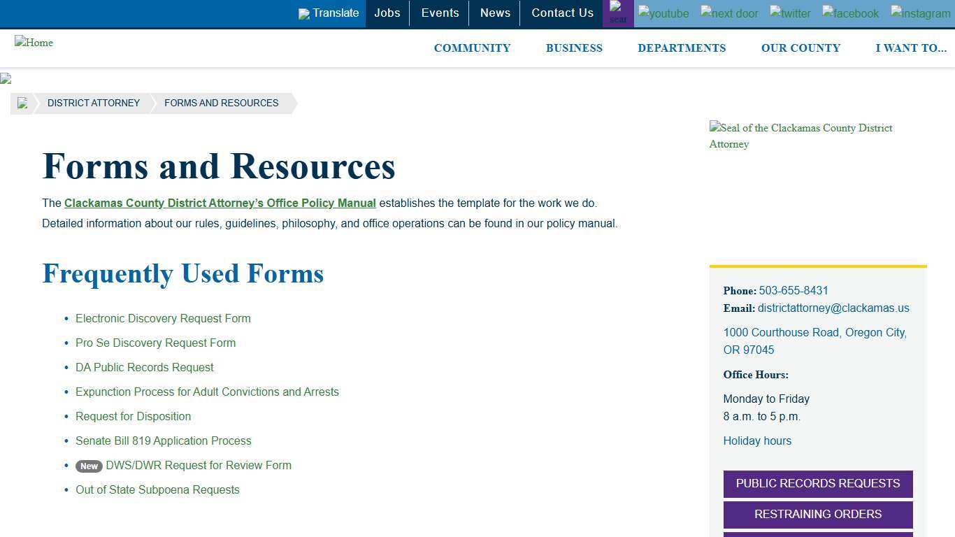 Forms and Resources Clackamas County